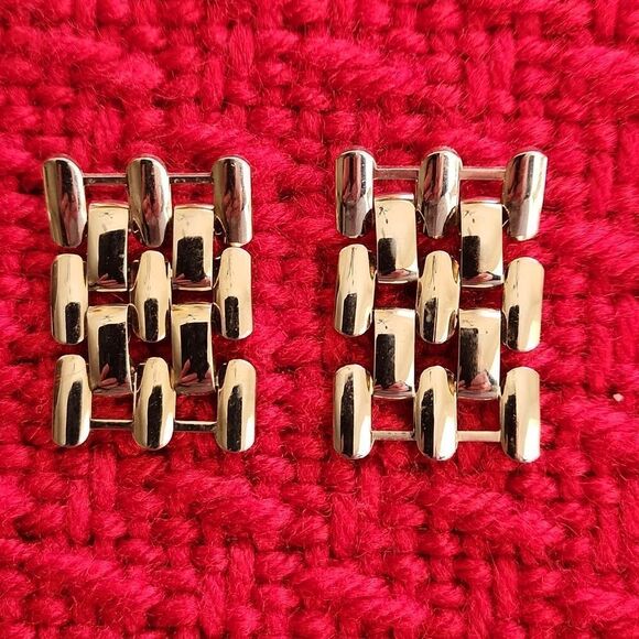 Vintage goldtone chain link earrings - Picture 1 of 4